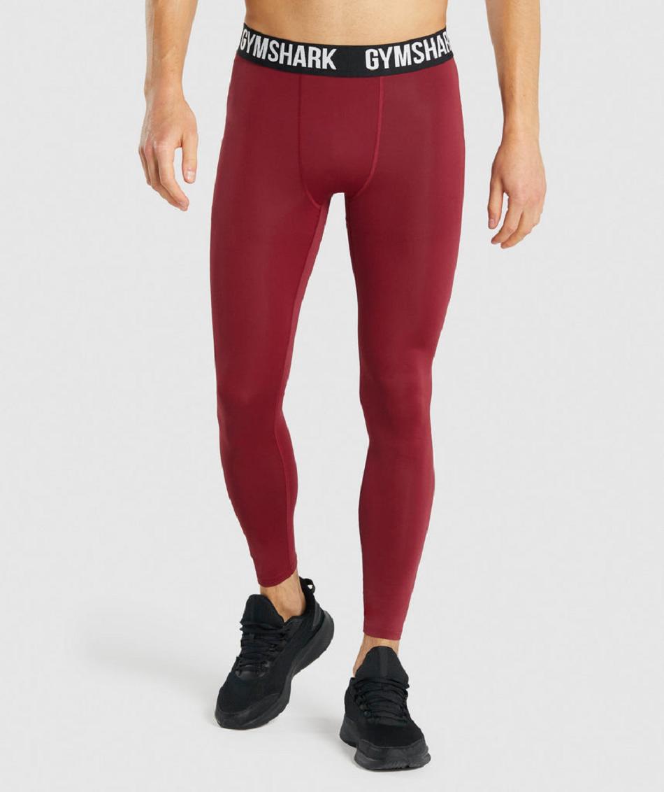 Legginsy Męskie Gymshark Element Bordowe | PL 4100DFM